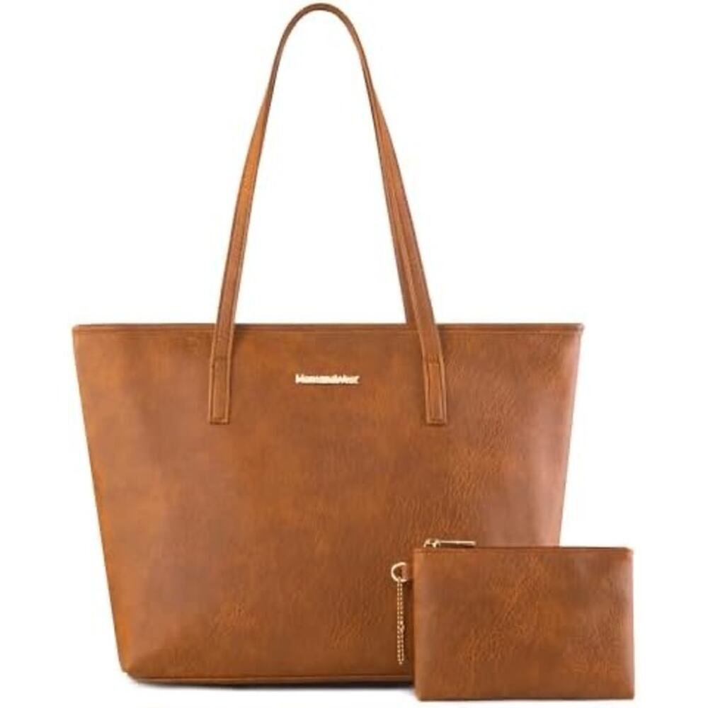 Montana West vegan leather tote bag with a matching wristlet pouch